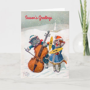 Weihnachtskarte, Arthur Thiele Katzen Feiertagskarte