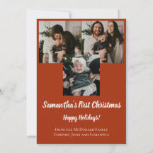 Weihnachtskarte Baby erstes Weihnachten 3 Foto Nam