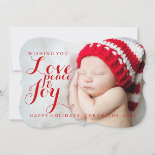 Weihnachtskarte Baby Liebe Peace Joy Feiertagskarte