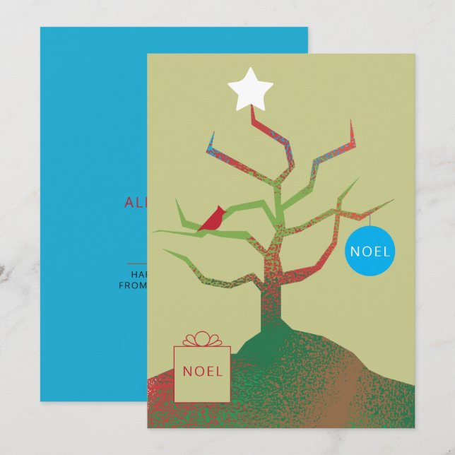 Weihnachtskarte Baum der Kunst Karte (Vorne/Hinten)