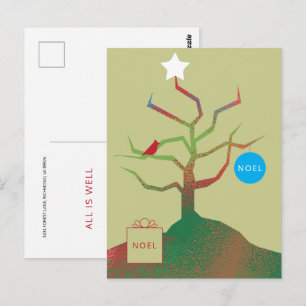 Weihnachtskarte Baum der Kunst Postkarte