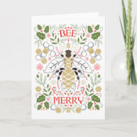 Weihnachtskarte Bee Merry