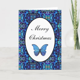 Weihnachtskarte Blue Morpho Butterfly Feiertagskarte