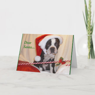 Weihnachtskarte Bostons Terrier Feiertagskarte
