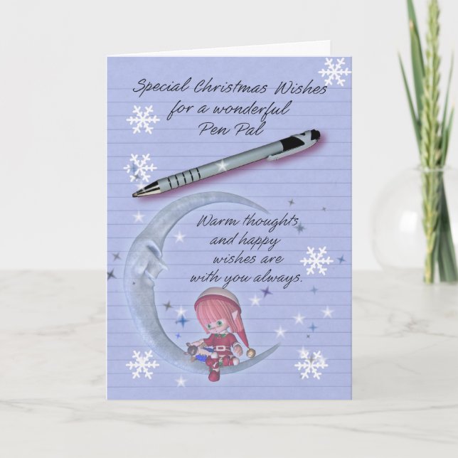 Weihnachtskarte, Brieffreund-Weihnachtskarte Feiertagskarte (Vorderseite)