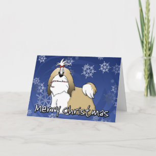 Weihnachtskarte CartoonShih Tzu Feiertagskarte