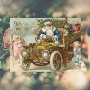 Weihnachtskarte   Cherubs Santa Vintage Feiertagspostkarte