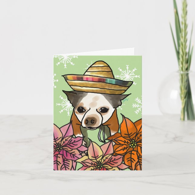 Weihnachtskarte, Chihuahua Mix Feiertagskarte (Vorderseite)