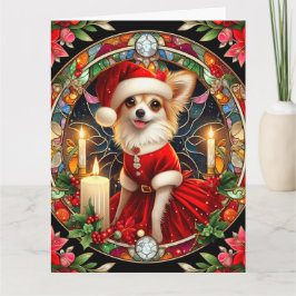 Weihnachtskarte Chihuahua Santa Karte