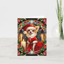 Weihnachtskarte Chihuahua Santa Karte