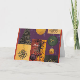 Weihnachtskarte - Das Patchwork aus Freude, Friede Feiertagskarte