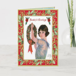 Weihnachtskarte der alten Mode Feiertagskarte