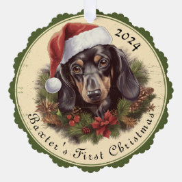 Weihnachtskarte der Dackel Ornament Karte