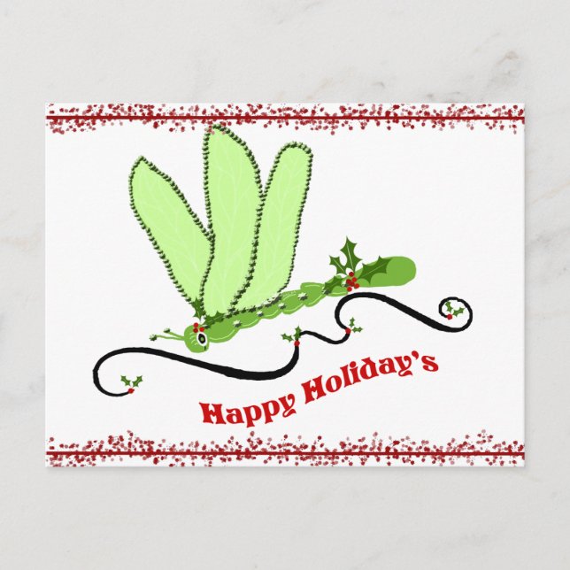 Weihnachtskarte der Dragonfly Feiertagspostkarte (Vorderseite)