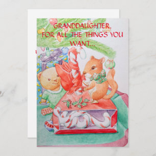 Weihnachtskarte der Enkelin Feiertagskarte