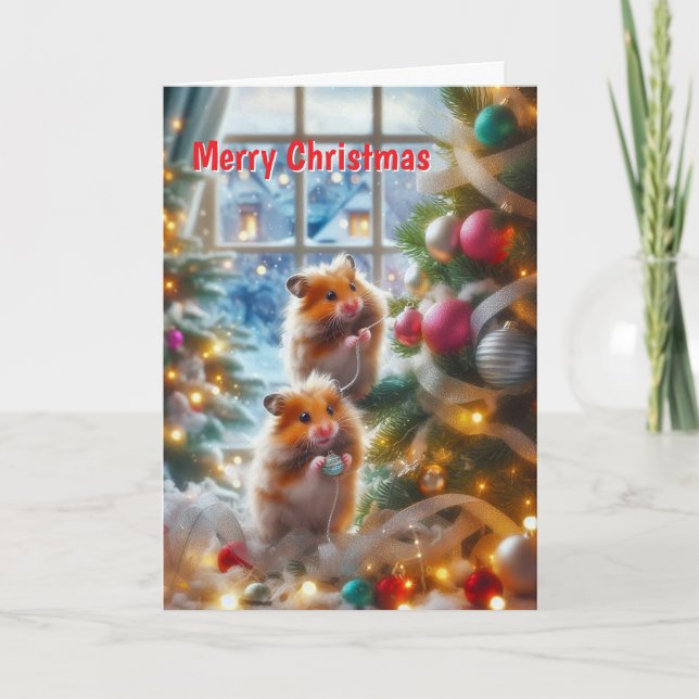 Weihnachtskarte der Hamster Karte (Vorderseite)