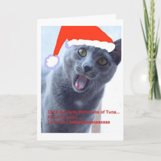 Weihnachtskarte der Katze 2 Feiertagskarte
