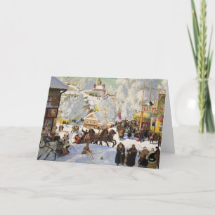 Weihnachtskarte der russischen Schneeszene Feiertagskarte