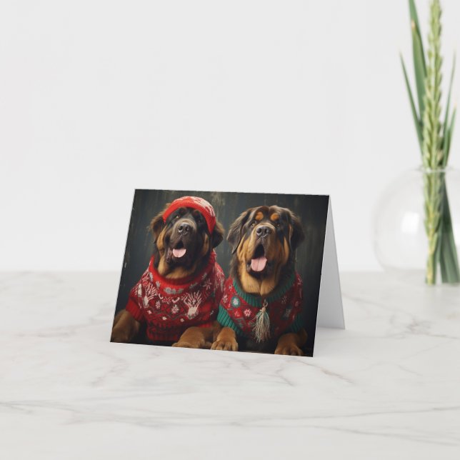 Weihnachtskarte der tibetischen Mastiffs Karte (Vorderseite)