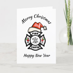 Weihnachtskarte des Feuerwehrmanns Feiertagskarte