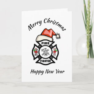 Weihnachtskarte des Feuerwehrmanns Karte