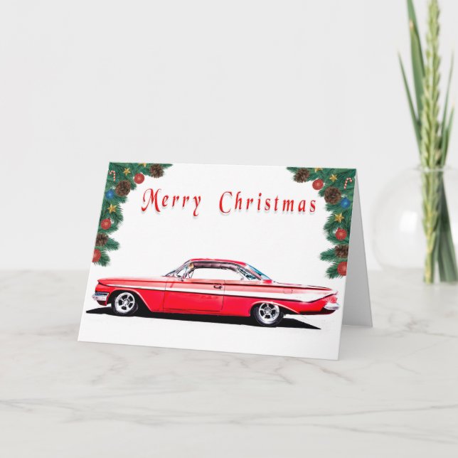 Weihnachtskarte des Frisierten Autos Karte (Vorderseite)