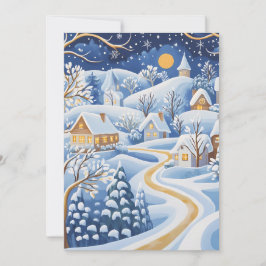 Weihnachtskarte des Moonlit Winter Village Feiertagskarte