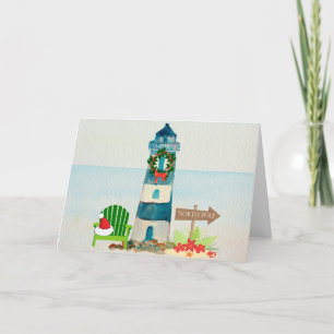Weihnachtskarte des Nautical Lighthouse Feiertagskarte