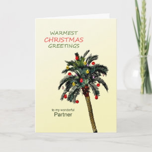 Weihnachtskarte des Partners Palm Tree Feiertagskarte