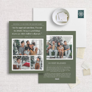 Weihnachtskarte des religiösen Fotos mit Zitat Feiertagskarte