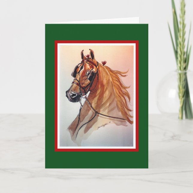 Weihnachtskarte des Sattellebred Horses Feiertagskarte (Vorderseite)