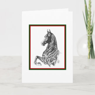Weihnachtskarte des Sattellebred Horses Feiertagskarte