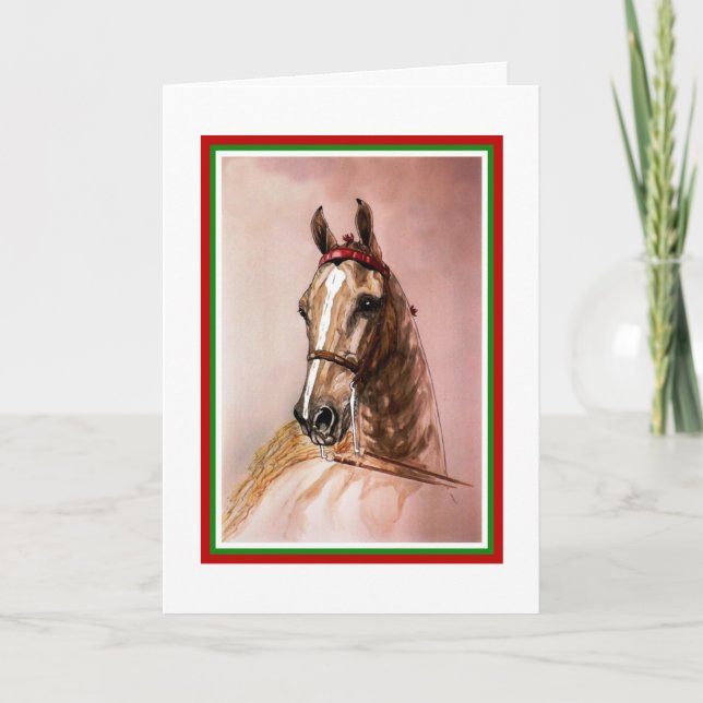 Weihnachtskarte des Sattellebred Horses Feiertagskarte (Vorderseite)