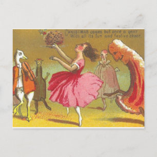 Weihnachtskarte des schrecklichen tanzenden Essens Postkarte