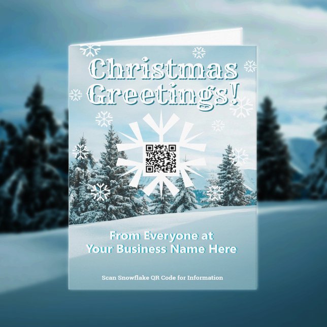 Weihnachtskarte des Unternehmens Snowflake mit QR- Karte (Von Creator hochgeladen)