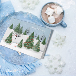 Weihnachtskarte des verzauberten Waldes Karte