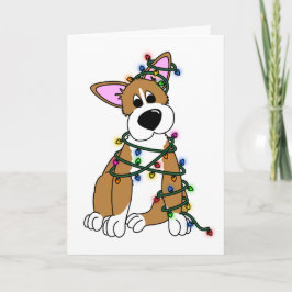 Weihnachtskarte des Weihnachtsbaumes Corgi Feiertagskarte