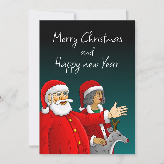 Weihnachtskarte des Weihnachtsmanns Feiertagskarte (Vorderseite)