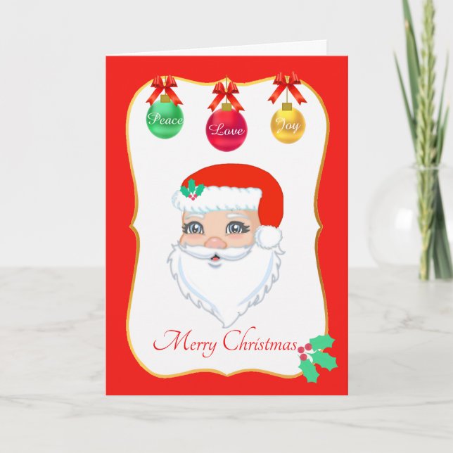 Weihnachtskarte des Weihnachtsmanns Feiertagskarte (Vorderseite)