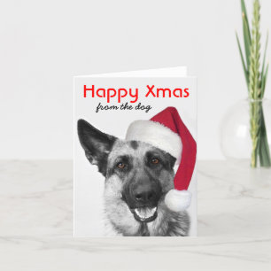 Weihnachtskarte Deutscher Schäferhund Feiertagskarte
