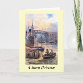 Weihnachtskarte - Die Brücken, das Sunderland Feiertagskarte