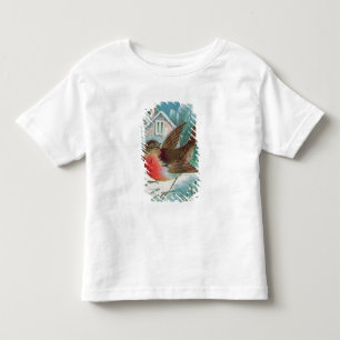 Weihnachtskarte, die ein Rotkehlchen darstellt Kleinkind T-shirt