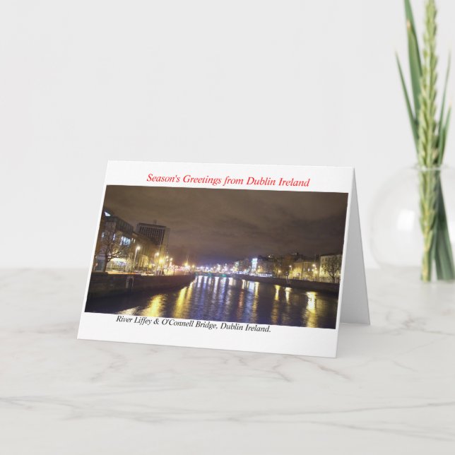 Weihnachtskarte Dublins Irland Feiertagskarte (Vorderseite)