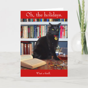 Weihnachtskarte Edgar Allan Kittycat Feiertagskarte