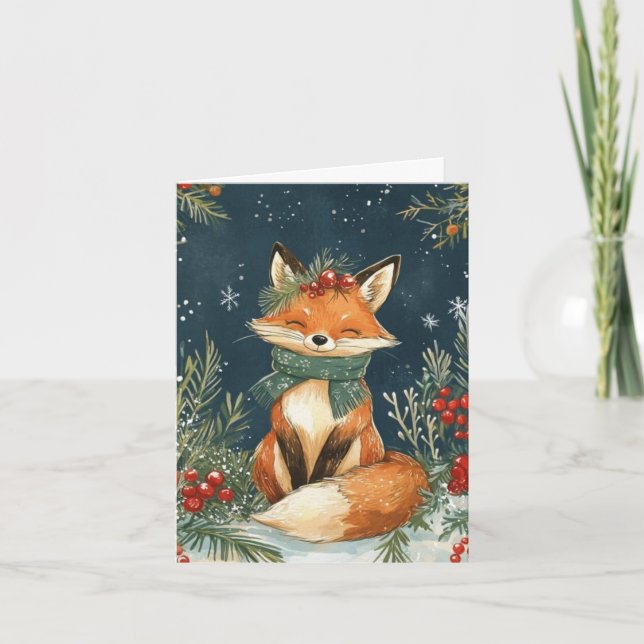 Weihnachtskarte - Ein Fuchsiges Weihnachten (Vorderseite)