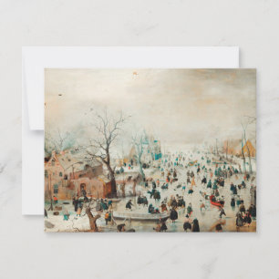 Weihnachtskarte Eis-Skaten auf dem See Dankeskarte