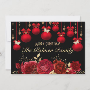 Weihnachtskarte Elegantes Gold und Rotes Design