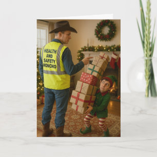 Weihnachtskarte - Elf & Sicherheit Karte