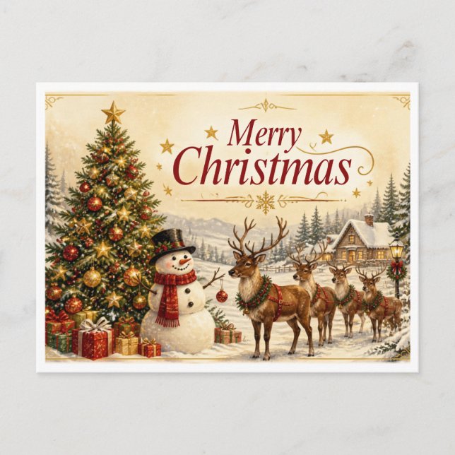 Weihnachtskarte Feiertagspostkarte (Vorderseite)