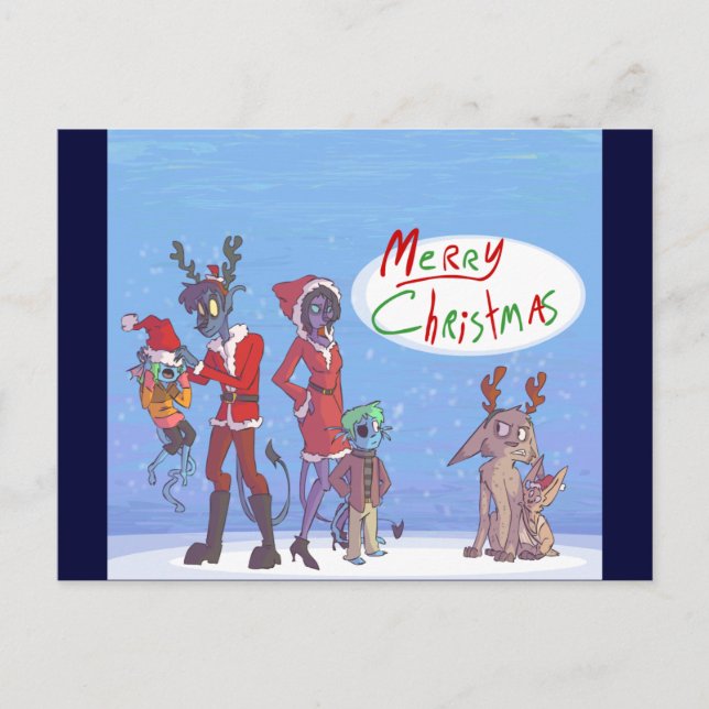 Weihnachtskarte Feiertagspostkarte (Vorderseite)